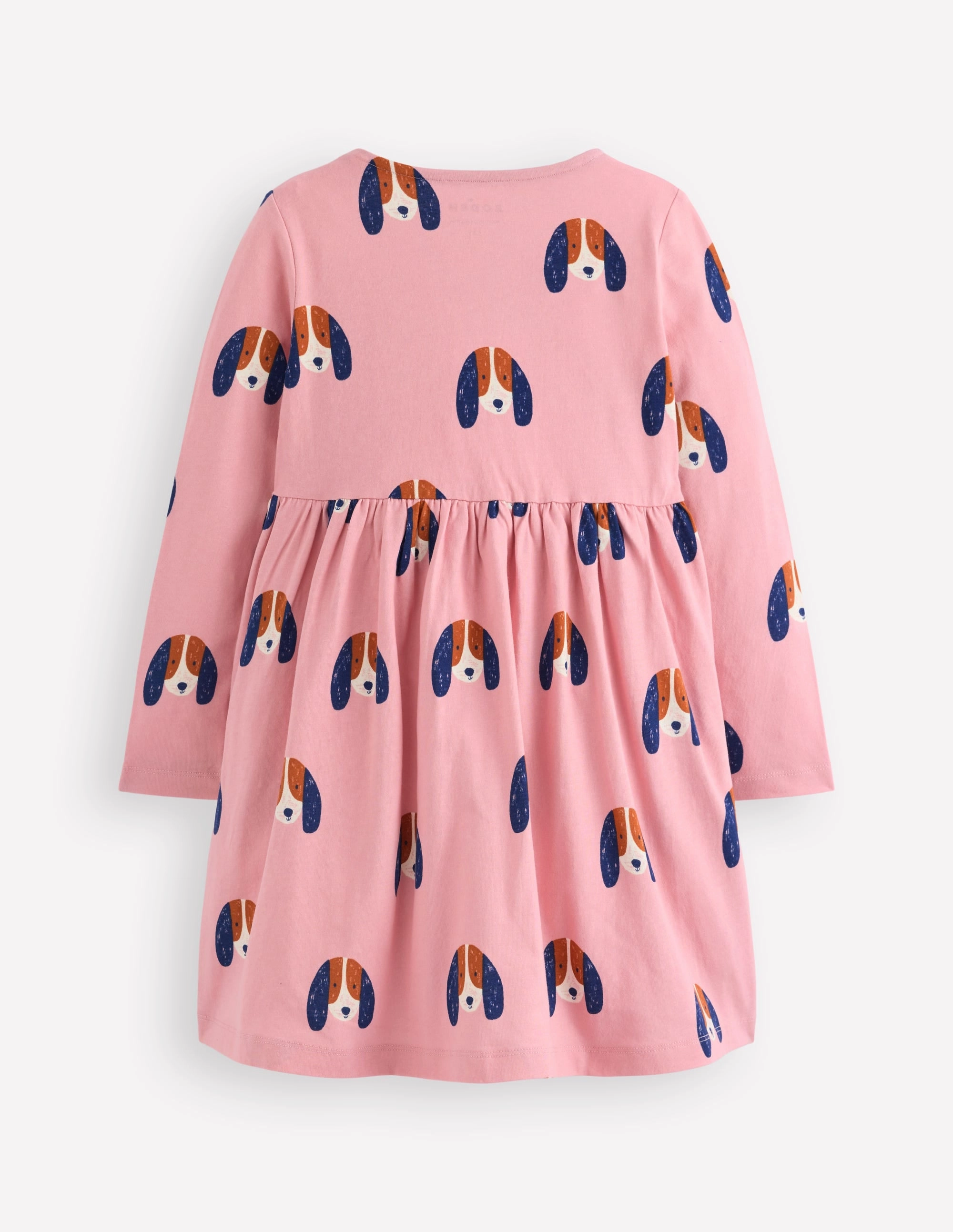 Heart Pocket Fun Jersey Dress-Vintage Pink Spaced Pups Perfect for Layering Breezy Style