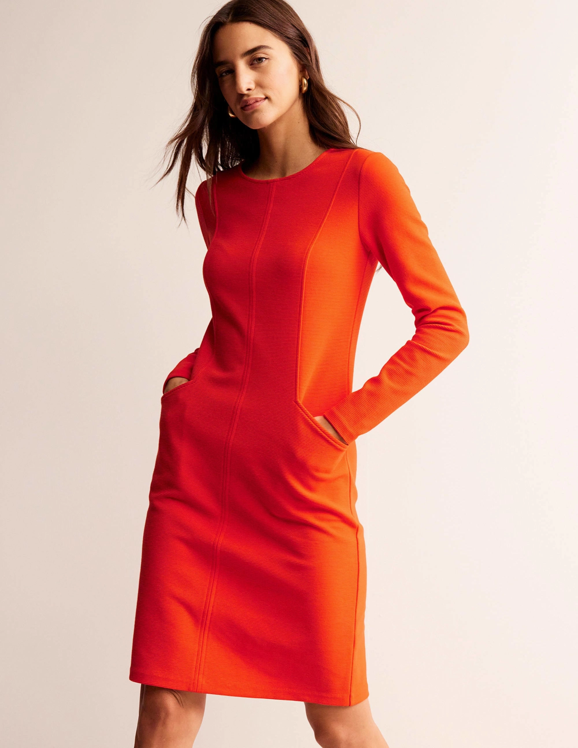 Walk Grace Sharp Detail Ellen Ottoman Dress-Fiesta Orange