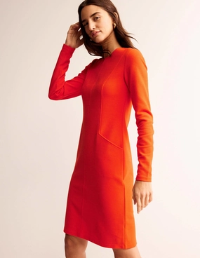 Ellen Ottoman Dress-Fiesta Orange Vibrant Waist