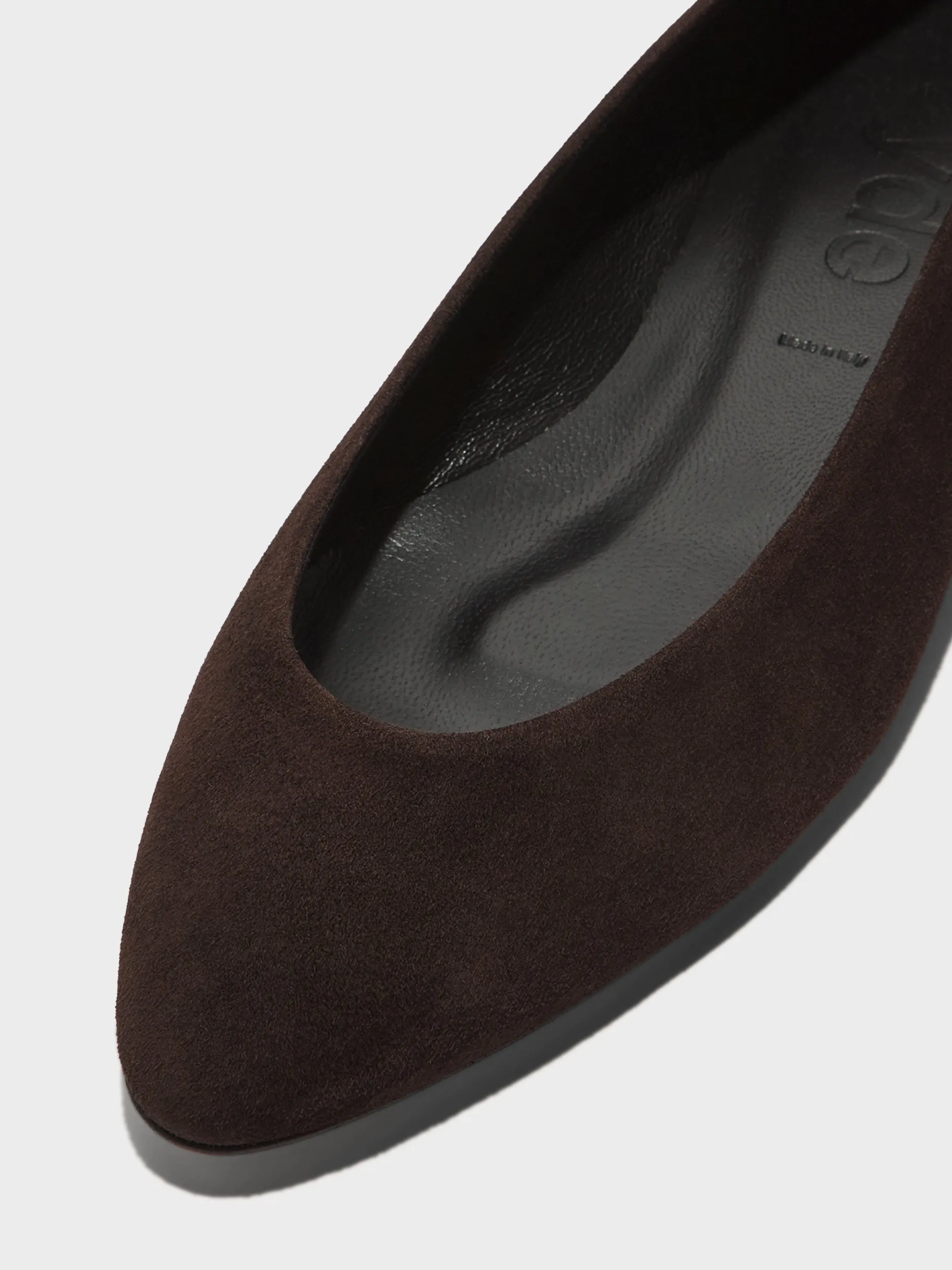Ellie Suede Almond-Toe Flats View Top Foot-Friendly Shoes