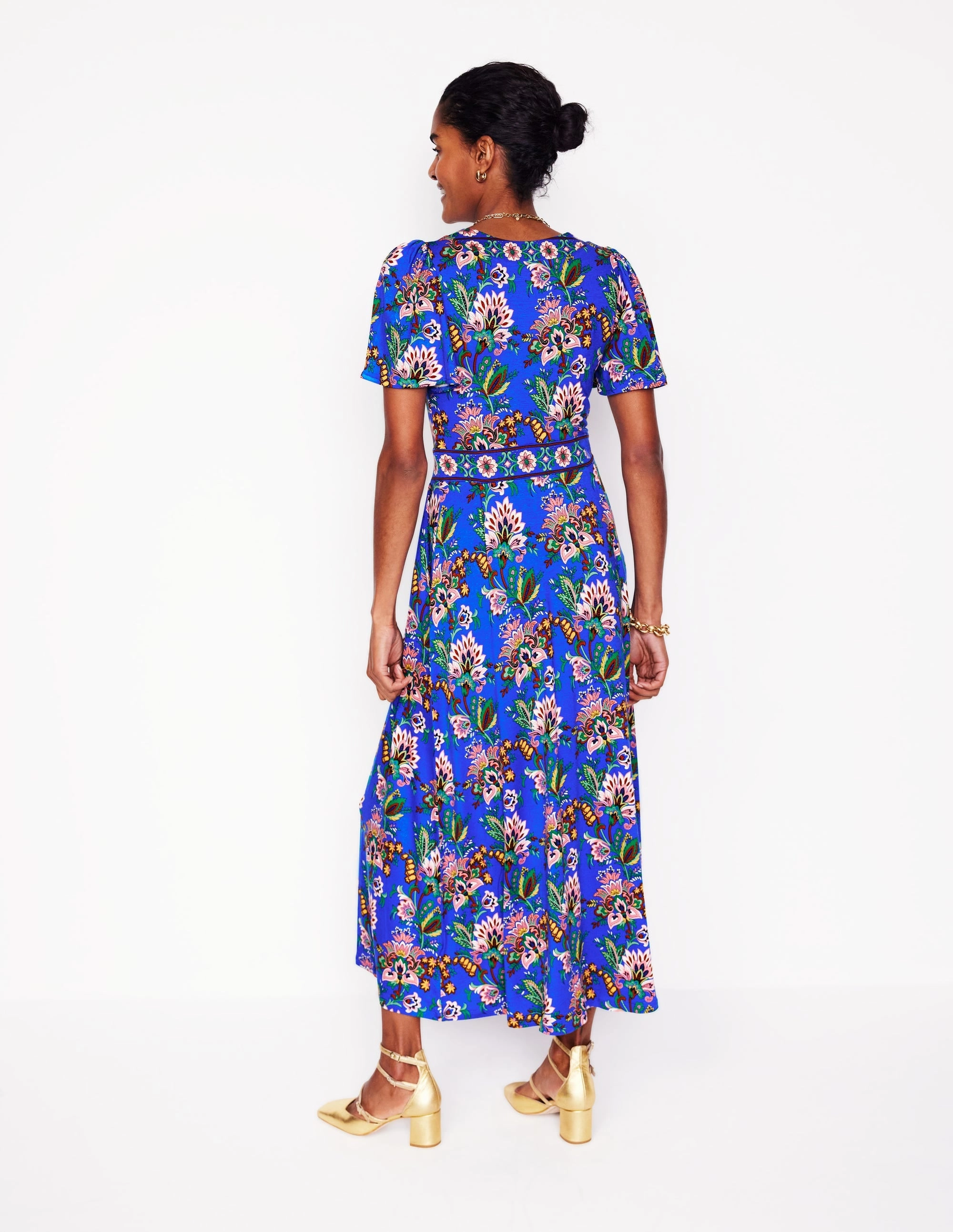 Ellie Flutter Maxi Tea Dress-Gallery Blue, Botanica Terrace Daily Go