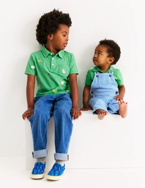 Urban Look Embroidered Slub Polo Shirt-Easter Multi Embroidery