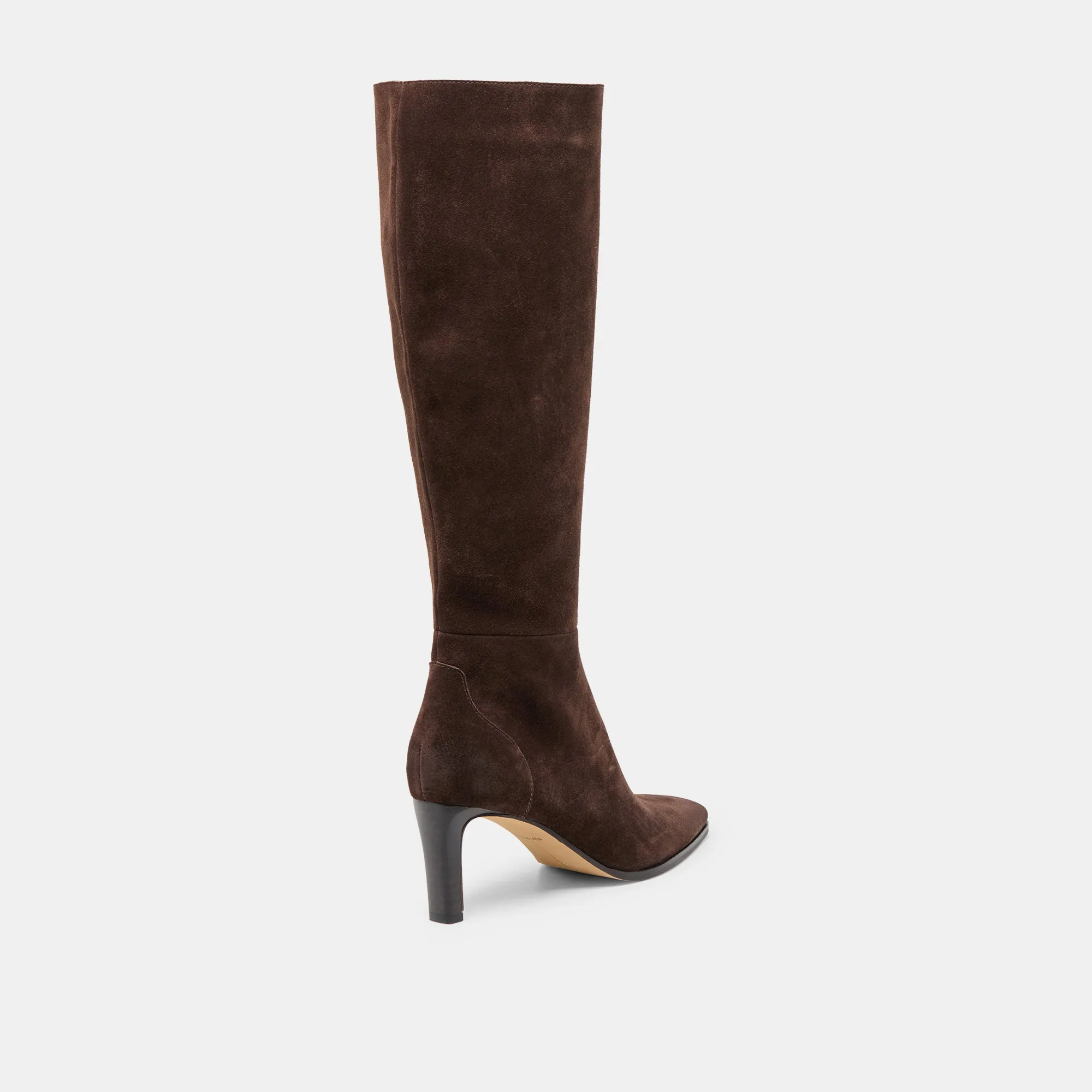 EMMI WIDE CALF BOOTS DK BROWN SUEDE High Traction