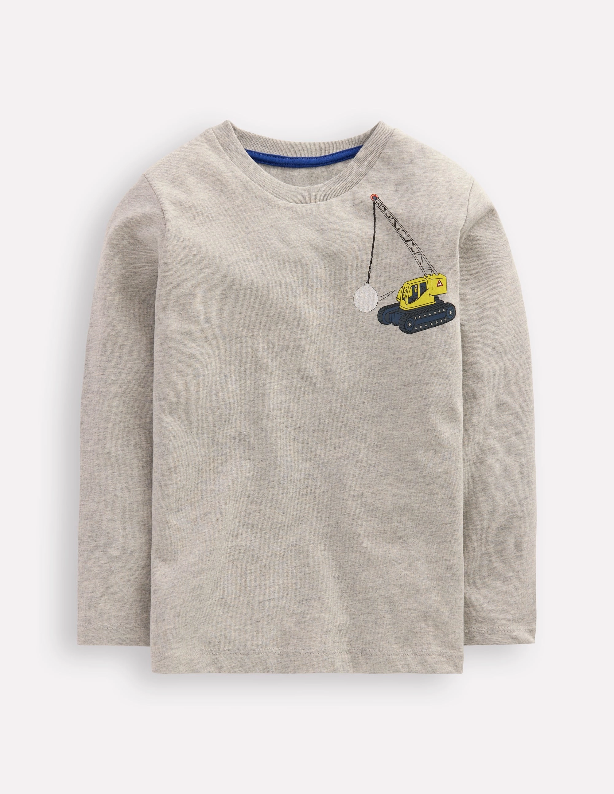 Front & Back Printed T-shirt-Grey Marl Vehicles No Slip Shoulder Design