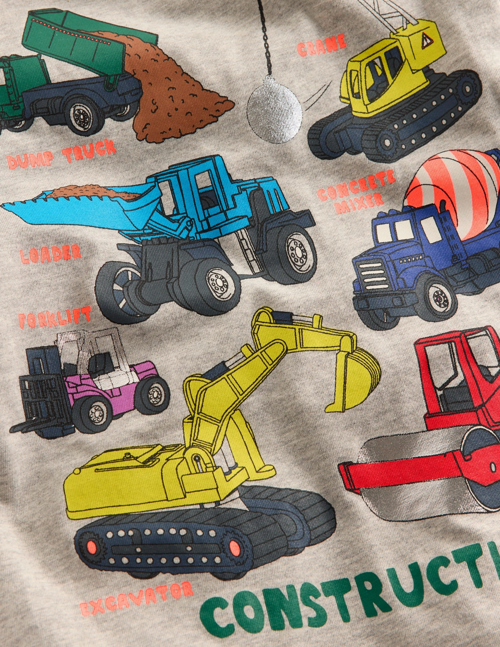 Front & Back Printed T-shirt-Grey Marl Vehicles Daily Favorite Versatile Design