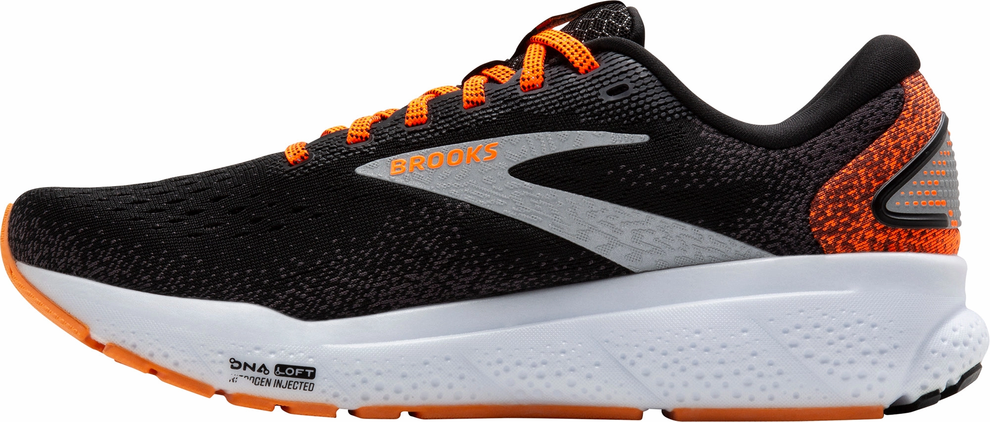 Brooks Ghost 16 Womens Running Shoes - Black Anti Slip Tread Design