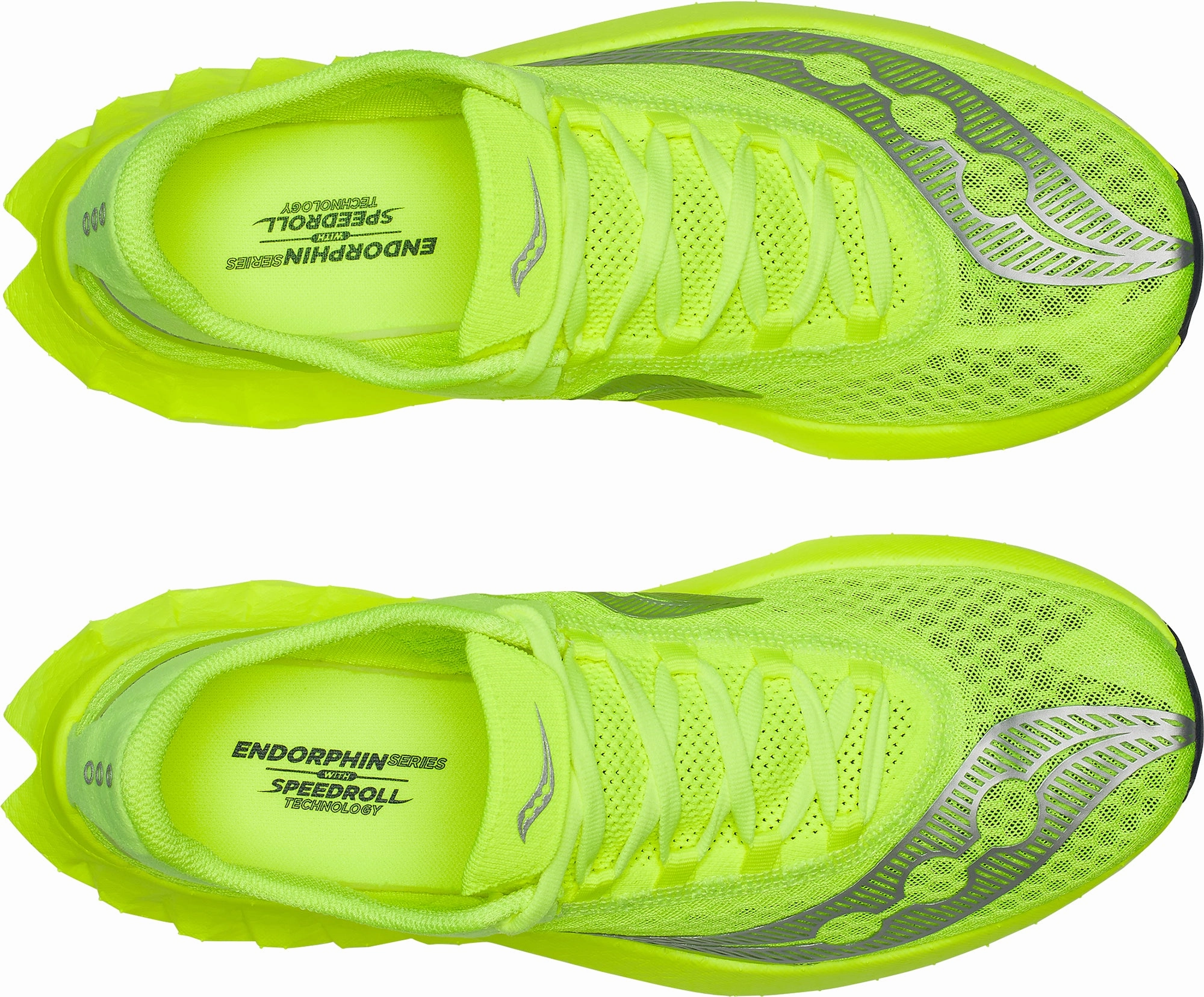 Saucony Endorphin Pro 4 Mens Running Shoes - Yellow running with a headlamp field - sports shoes