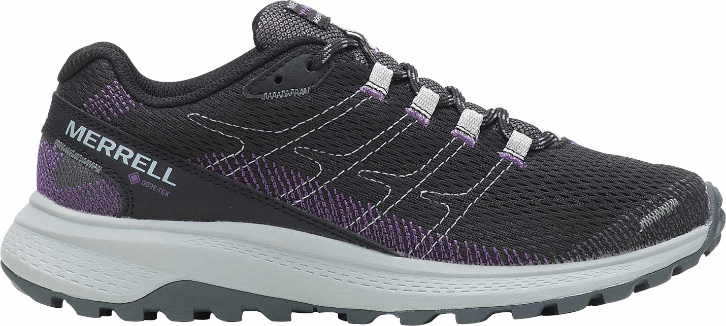 running for health running in a bog area shoes Merrell Fly Strike GORE-TEX Womens Trail Running Shoes - Black