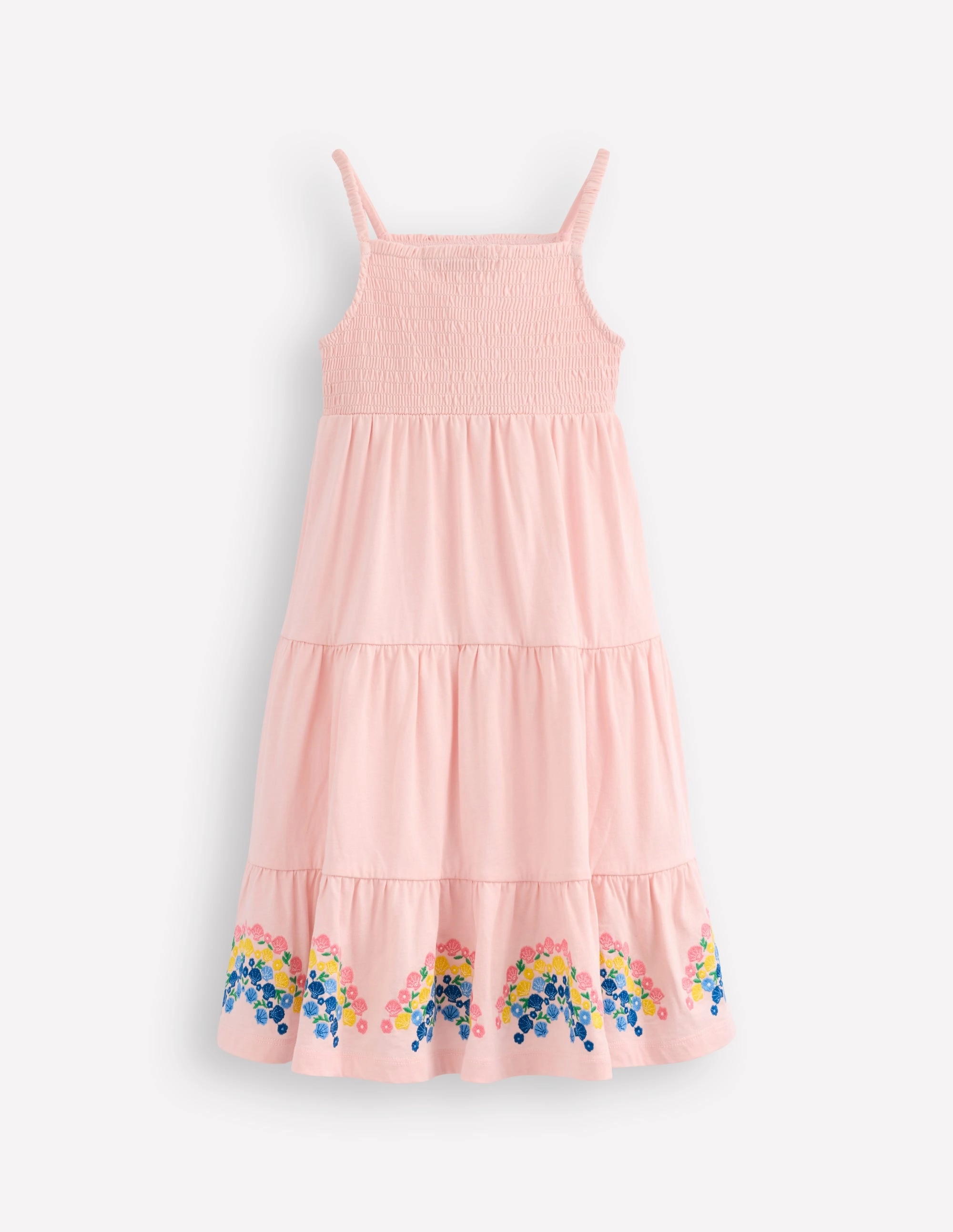 Love Glow Enza Broderie Hem Jersey Dress-Chalk Pink Rainbows