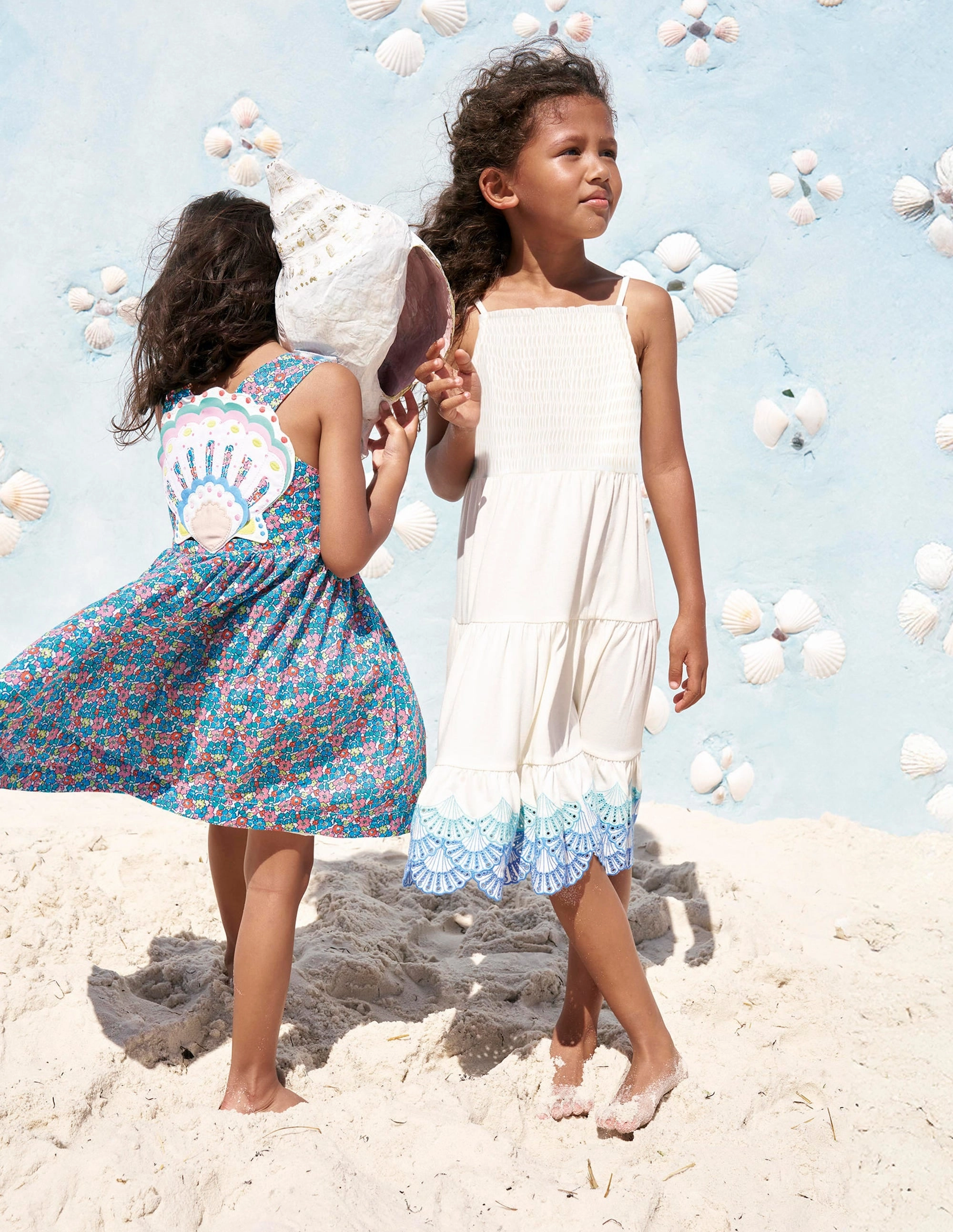 Enza Broderie Hem Jersey Dress-Soft Ivory Shells soft elegance Cozy Design