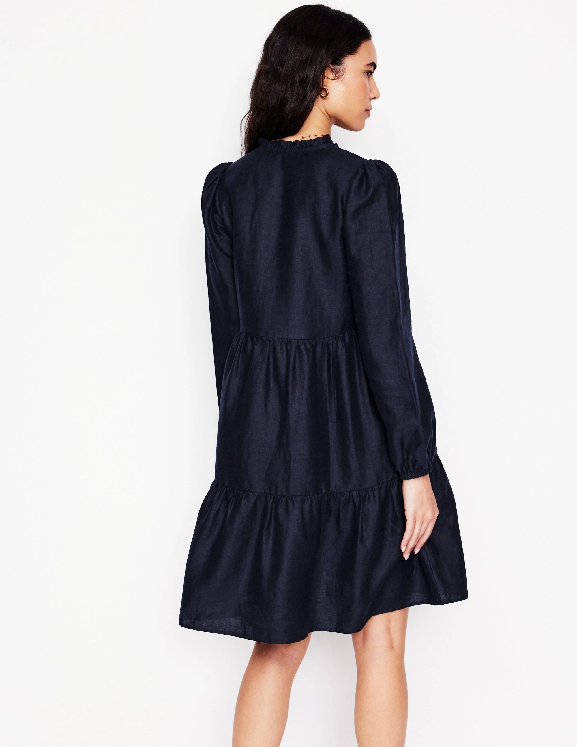 Esme Linen Mini Dress-Navy Casual and Smart