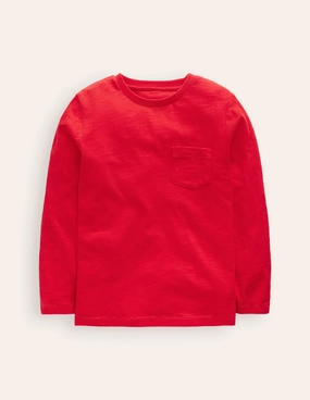 Casual Fashion adults' Everyday Long Sleeve T-Shirt-Poppy Red
