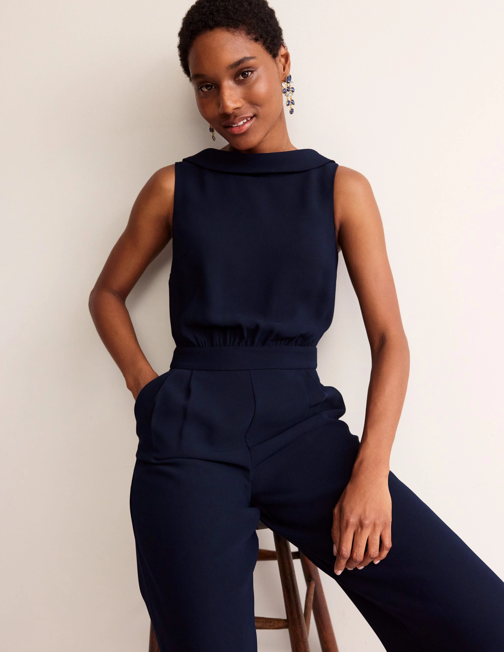 Clarissa Jumpsuit-Navy Elegance Glow