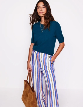 Loopwheel Construction Emilia Cotton Crew T-shirt-Harbour Blue