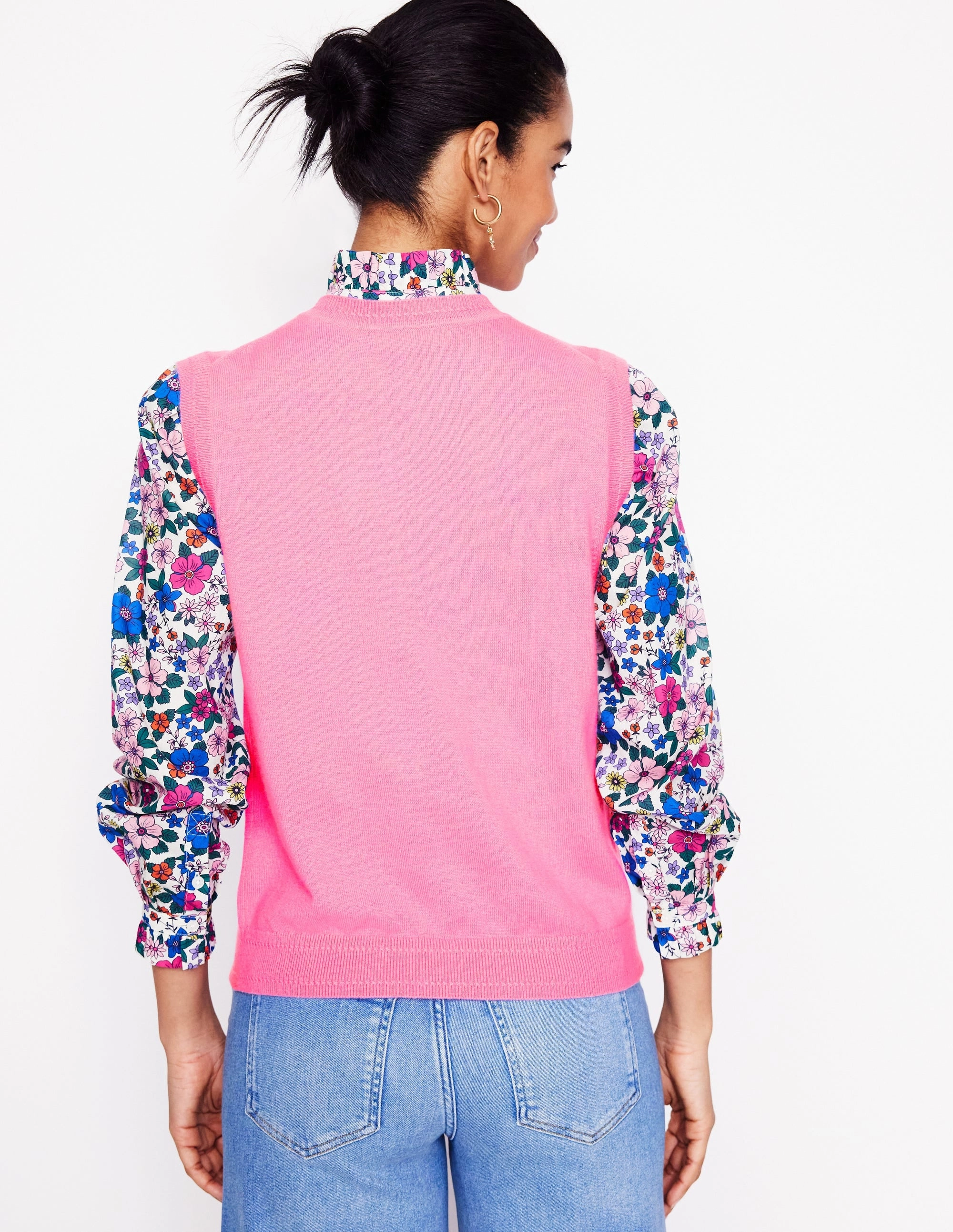 Recycled Fiber Double Layer Thermal Eva Cashmere Tank-Meadowsweet Pink