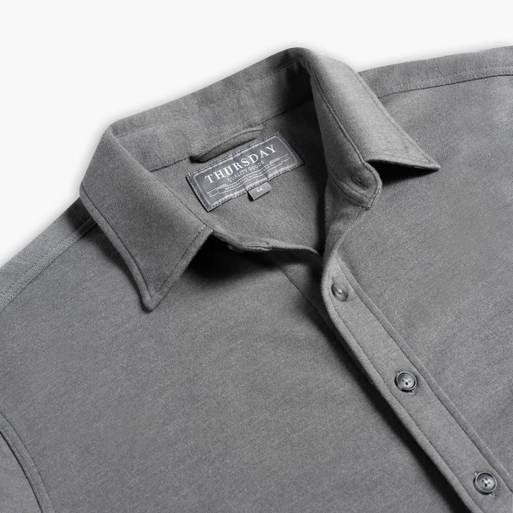 Adjustable Cuffs Everyday Button-Down Shirt | Grey