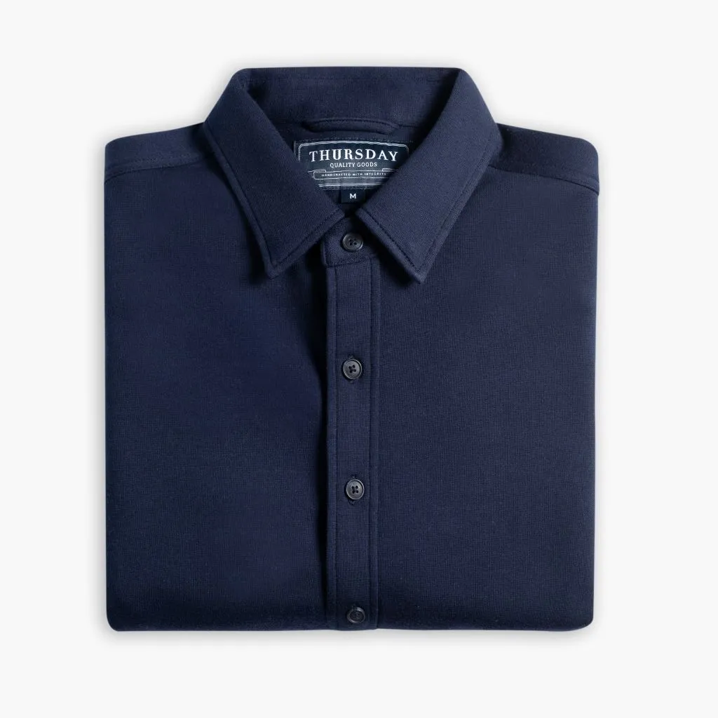Everyday Button-Down Shirt | Navy Travel-friendly Pocket Detailing