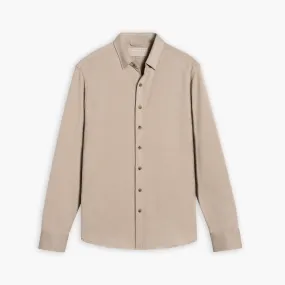 Everyday Button-Down Shirt | Taupe Pre Shrunk Cotton Blend Matte Look