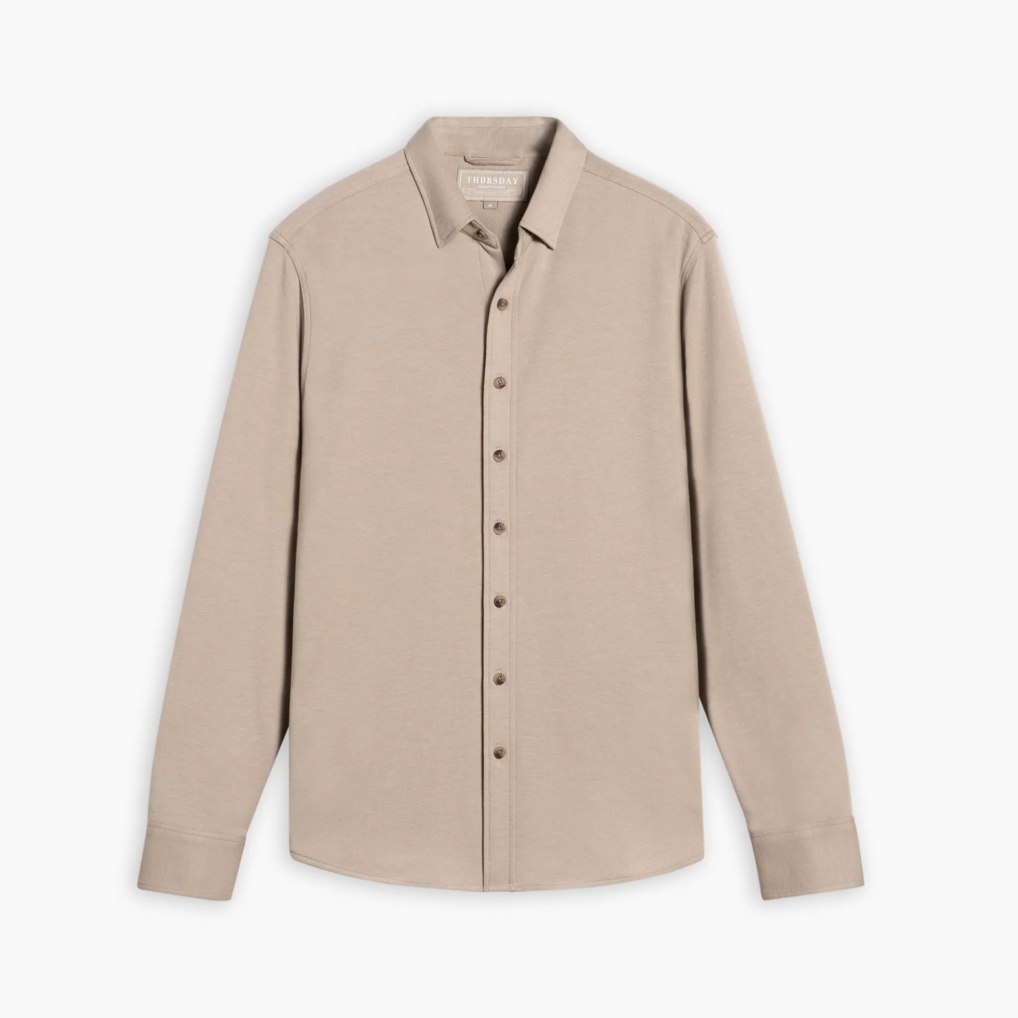 Everyday Button-Down Shirt | Taupe Pre Shrunk Cotton Blend Matte Look