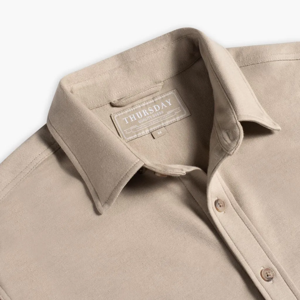 Holiday Travel Athletic Cut Everyday Button-Down Shirt | Taupe