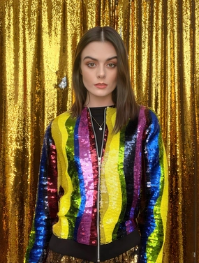 Any Old Iron Fluoro Bomber Jacket short sleeved Hooded