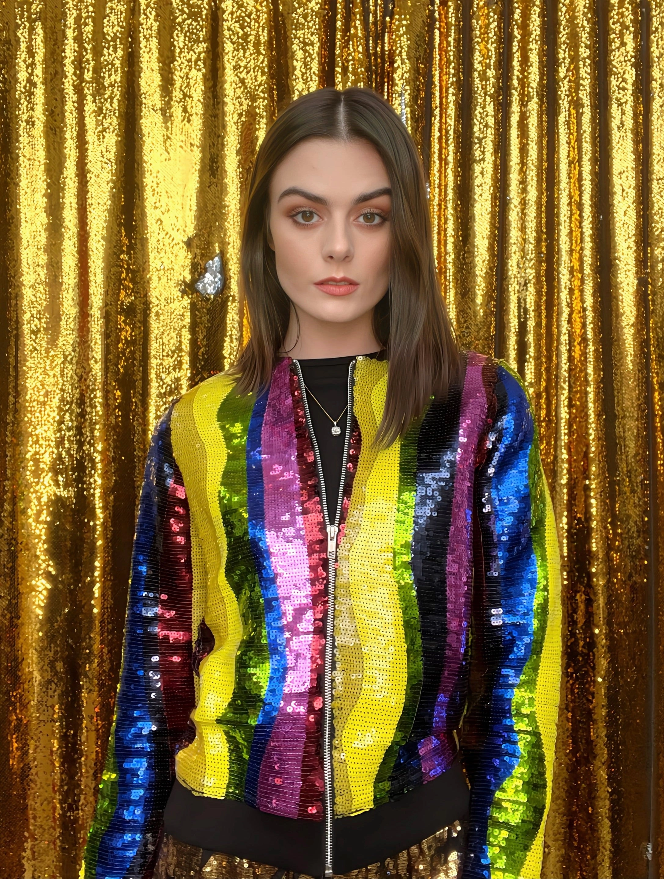 Any Old Iron Fluoro Bomber Jacket short sleeved Hooded