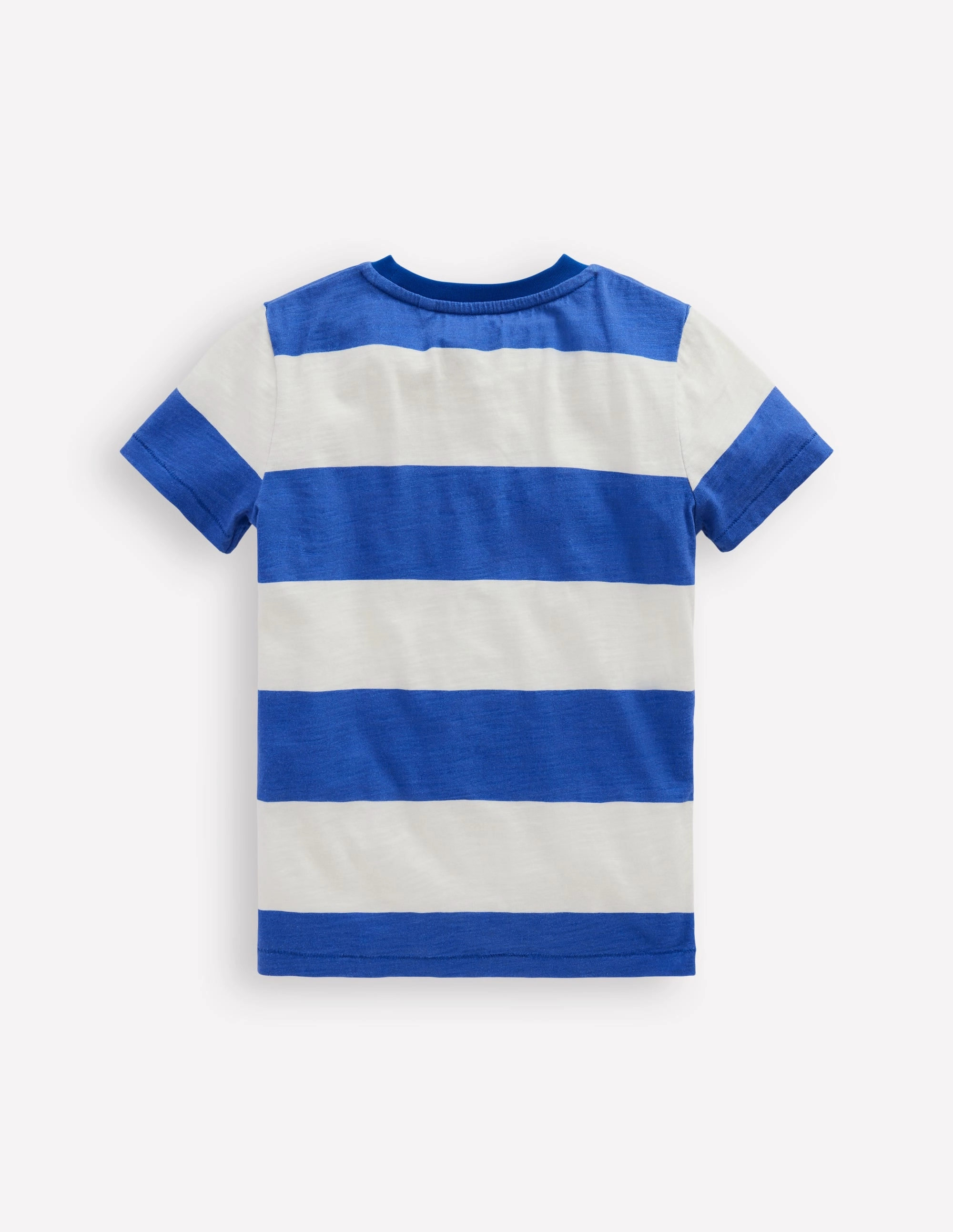 Everyday Short Sleeve T-Shirt-Bright Blue /Soft Ivory Stripe Stylish Wear