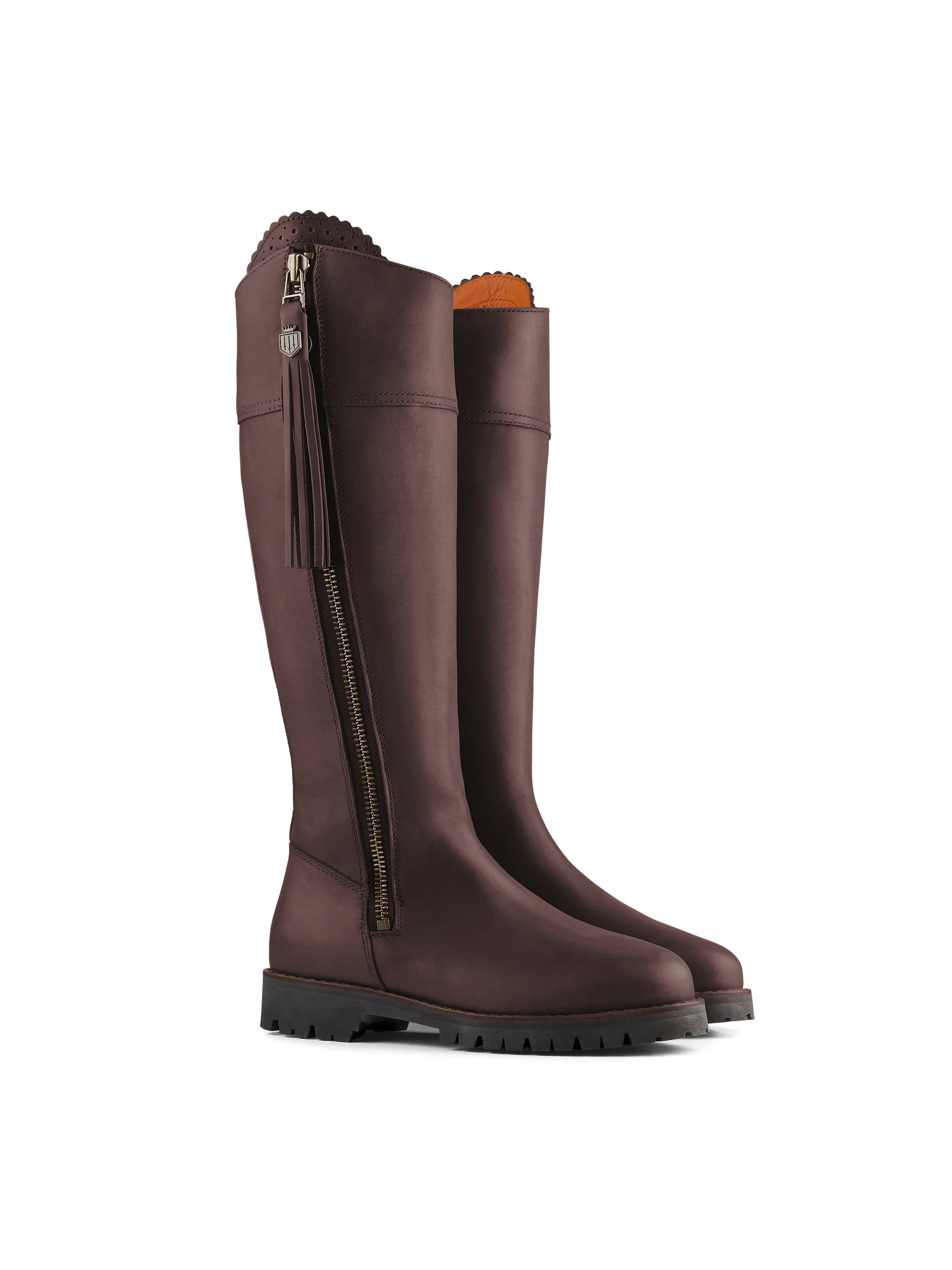 Explorer (Narrow Fit) - Mahogany Leather Water Repellent lace up closure