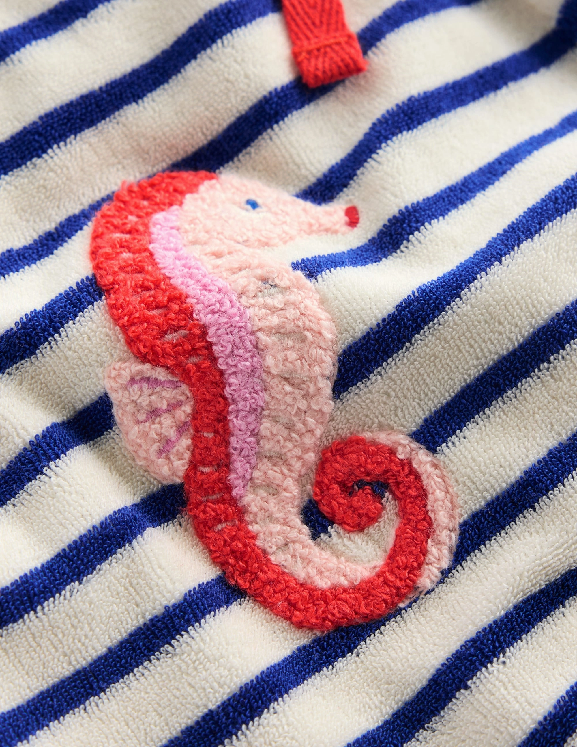 Breezy Layer Fastening Closure Printed Towelling Short-Soft Ivory/Bright Blue Sea