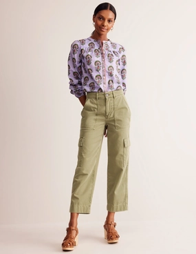 Cargo Trousers-Oregano Trendy Cut Rubberized Hem