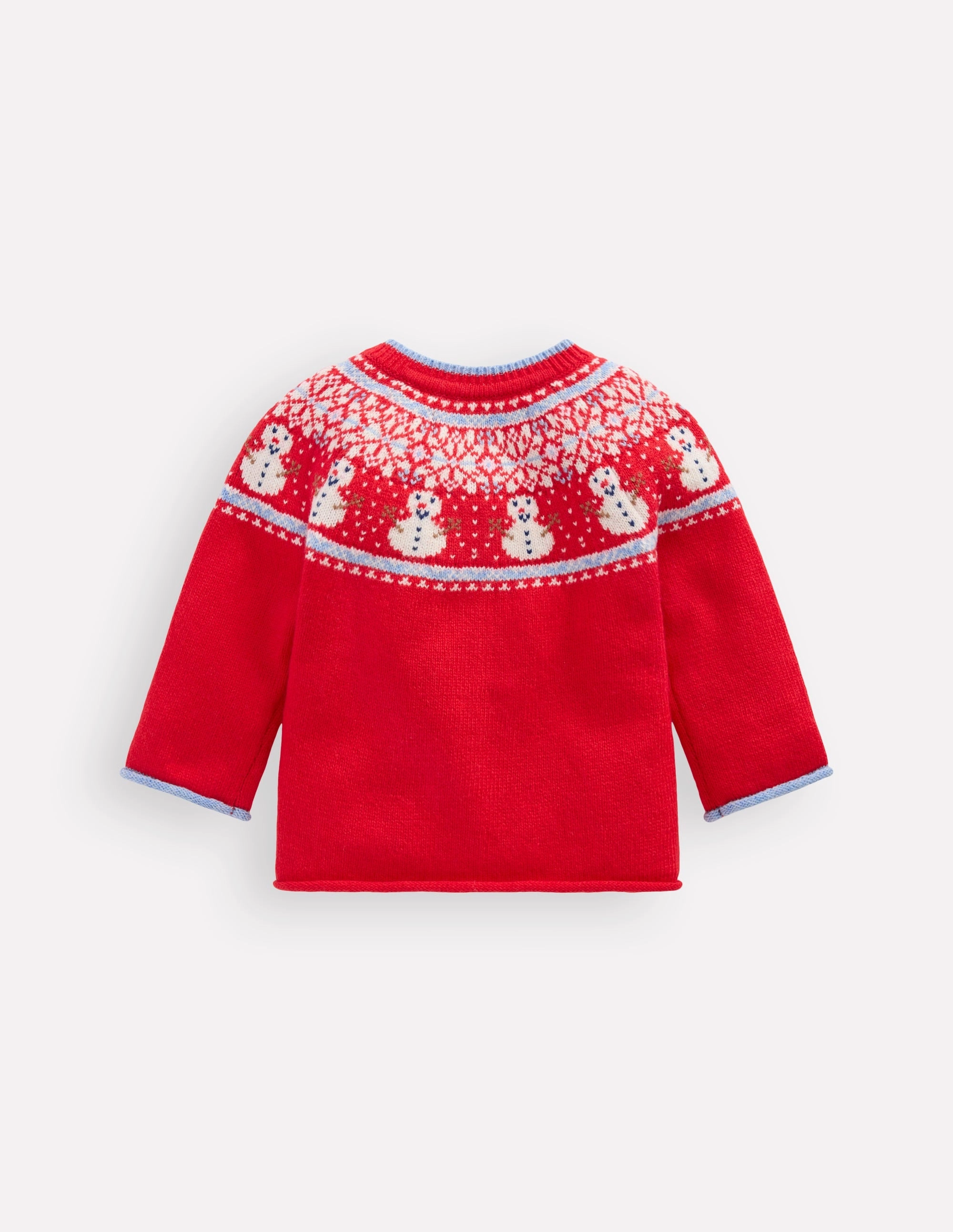 City Warmth Fair Isle Cardigan-Poppy Red Snowman