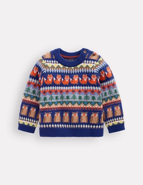 Neutral Fit Fair isle Jumper-Multi Woodland Fair Isle