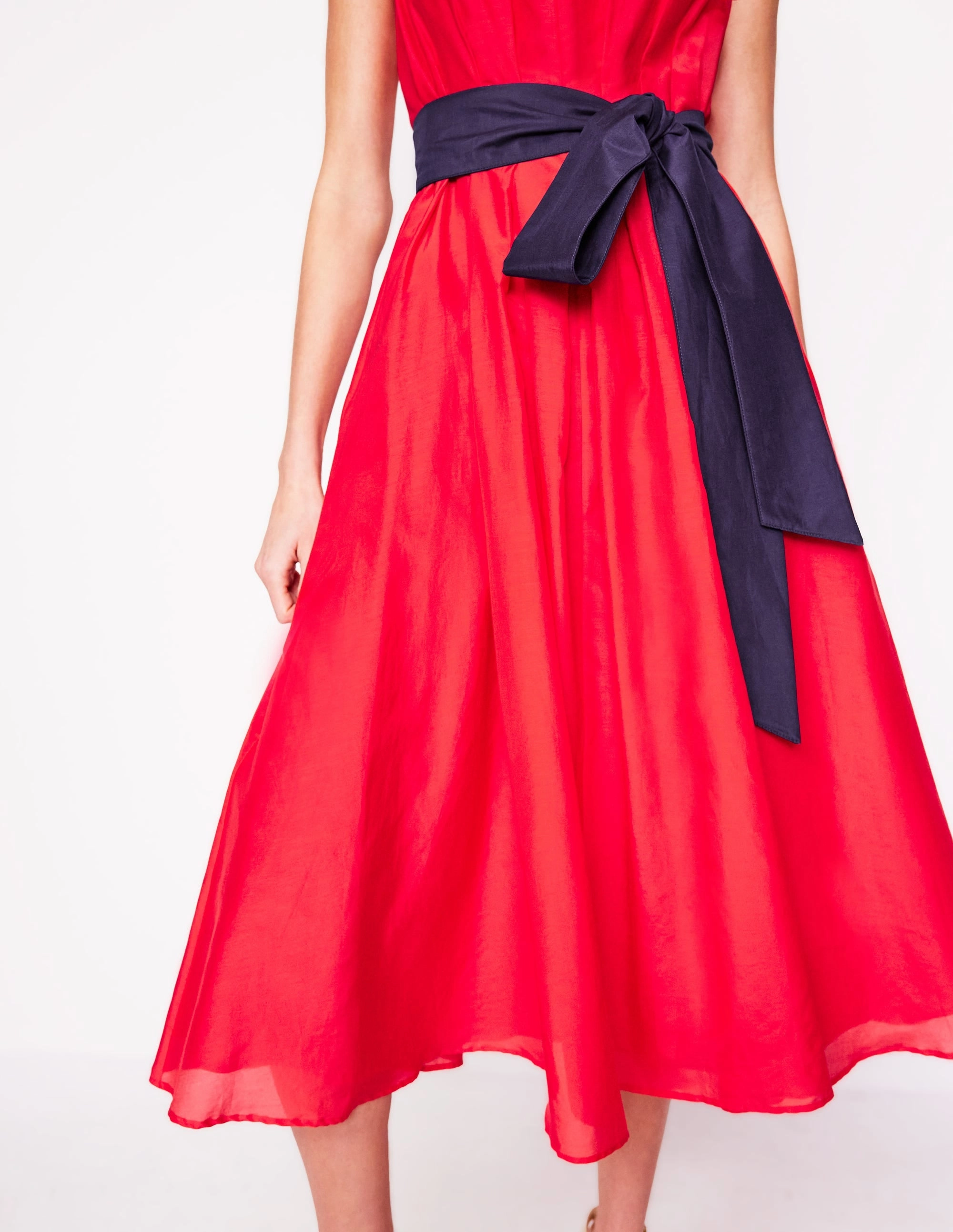 Pleated Sleeveless Dress-Poppy Red Cozy Vibes