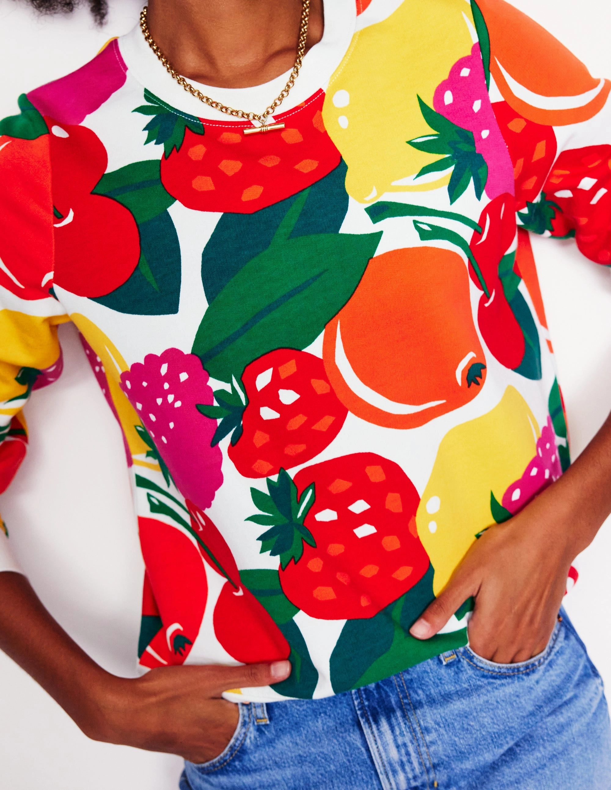 Hannah Printed Sweatshirt-Multi, Summer Fruits Fashionable Piece Fresh Style