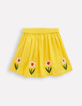 Appliqu?? Skirt-Tropical Yellow Flowers Minimalist Trim Polished Cut