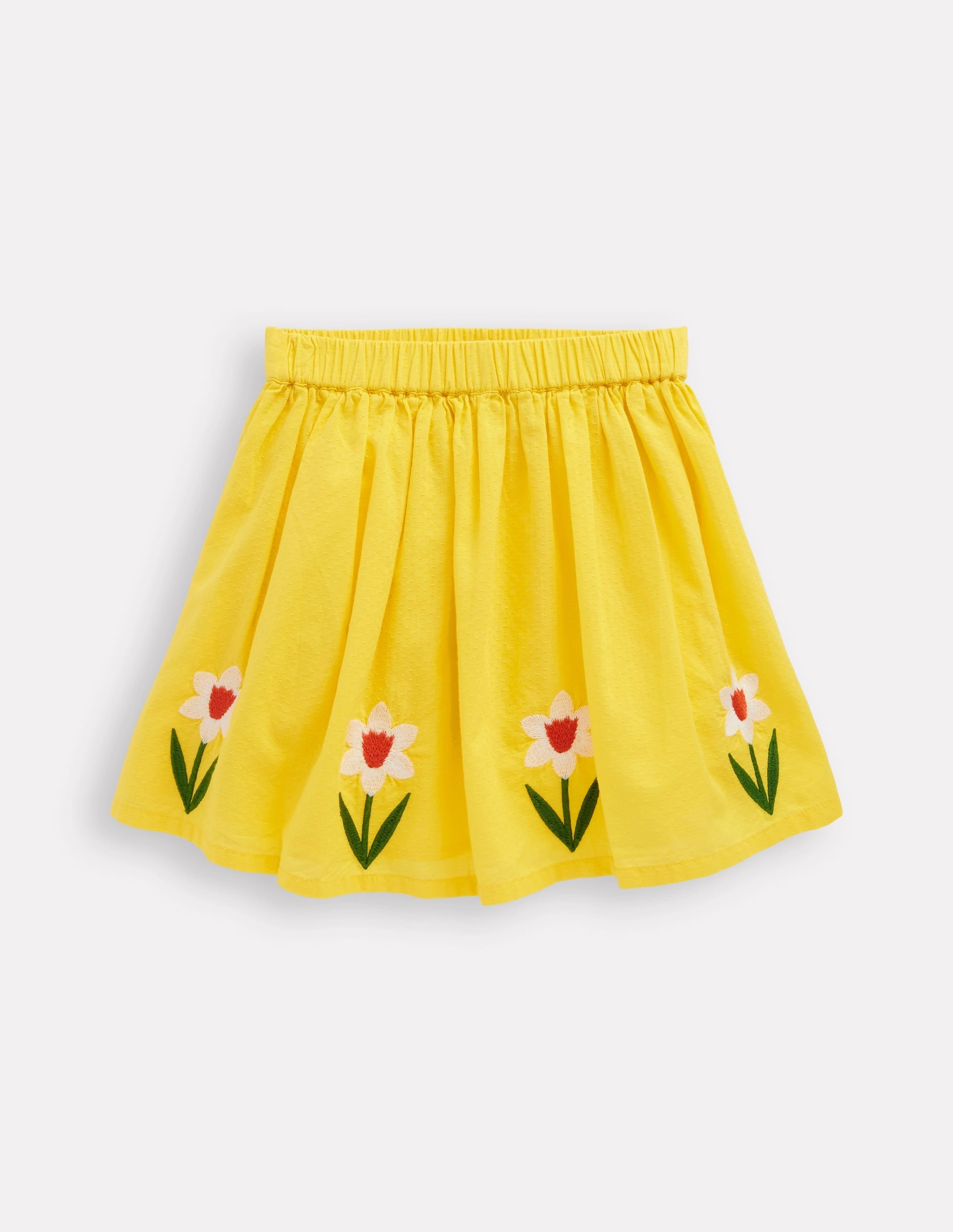 Slow Fashion Seasonal Drop Appliqu?? Skirt-Tropical Yellow Flowers