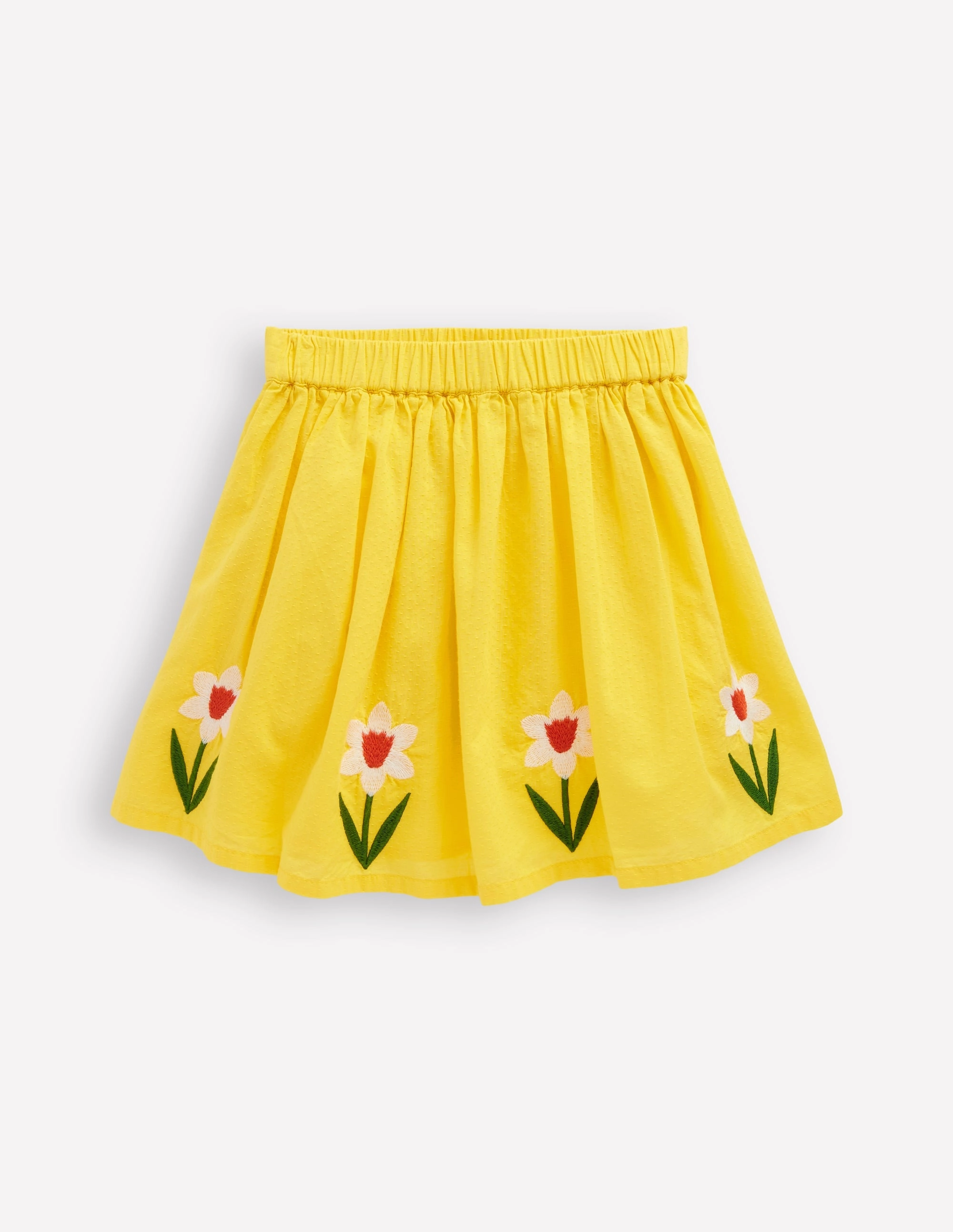Appliqu?? Skirt-Tropical Yellow Flowers Minimalist Trim Polished Cut