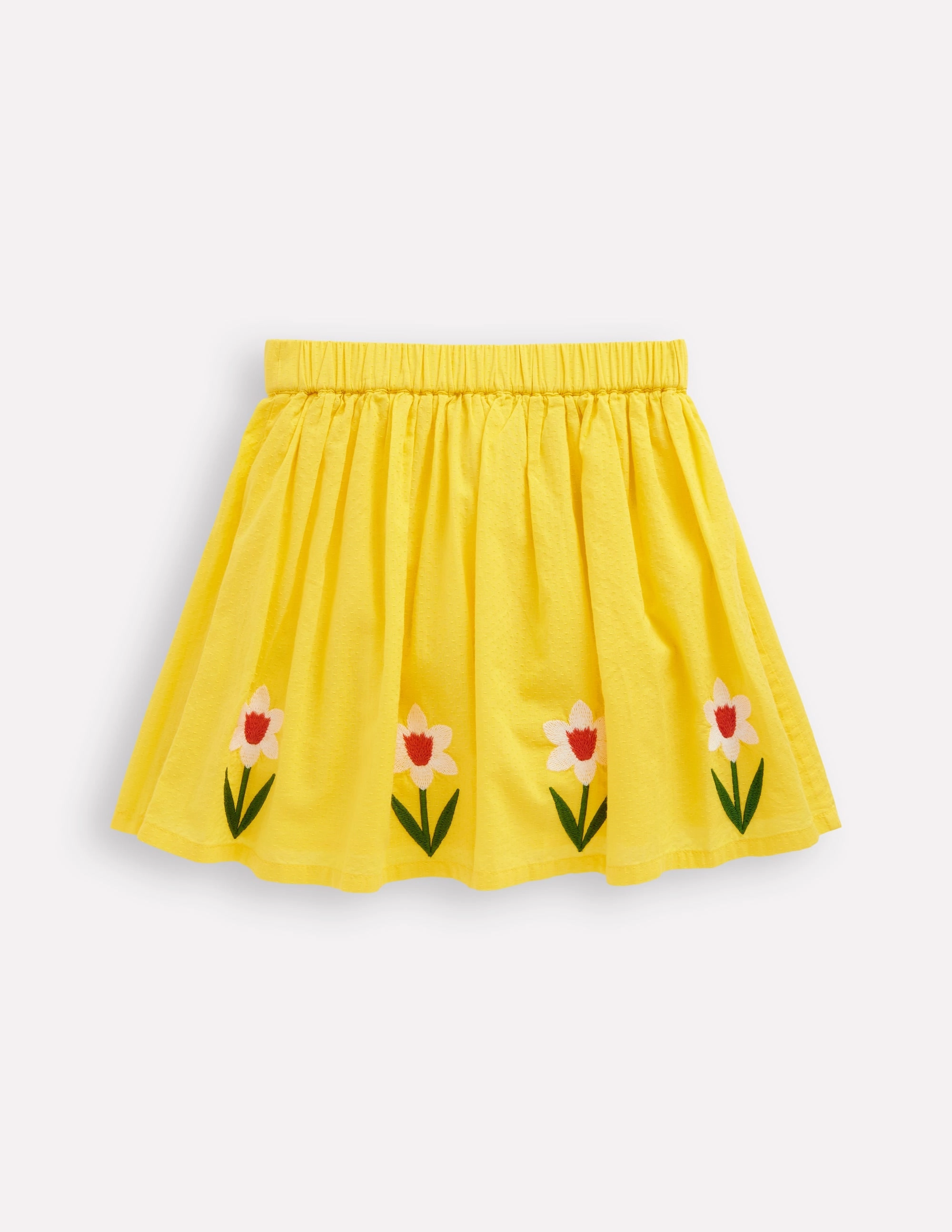 Seamless construction Collaboration Piece Appliqu?? Skirt-Tropical Yellow Flowers