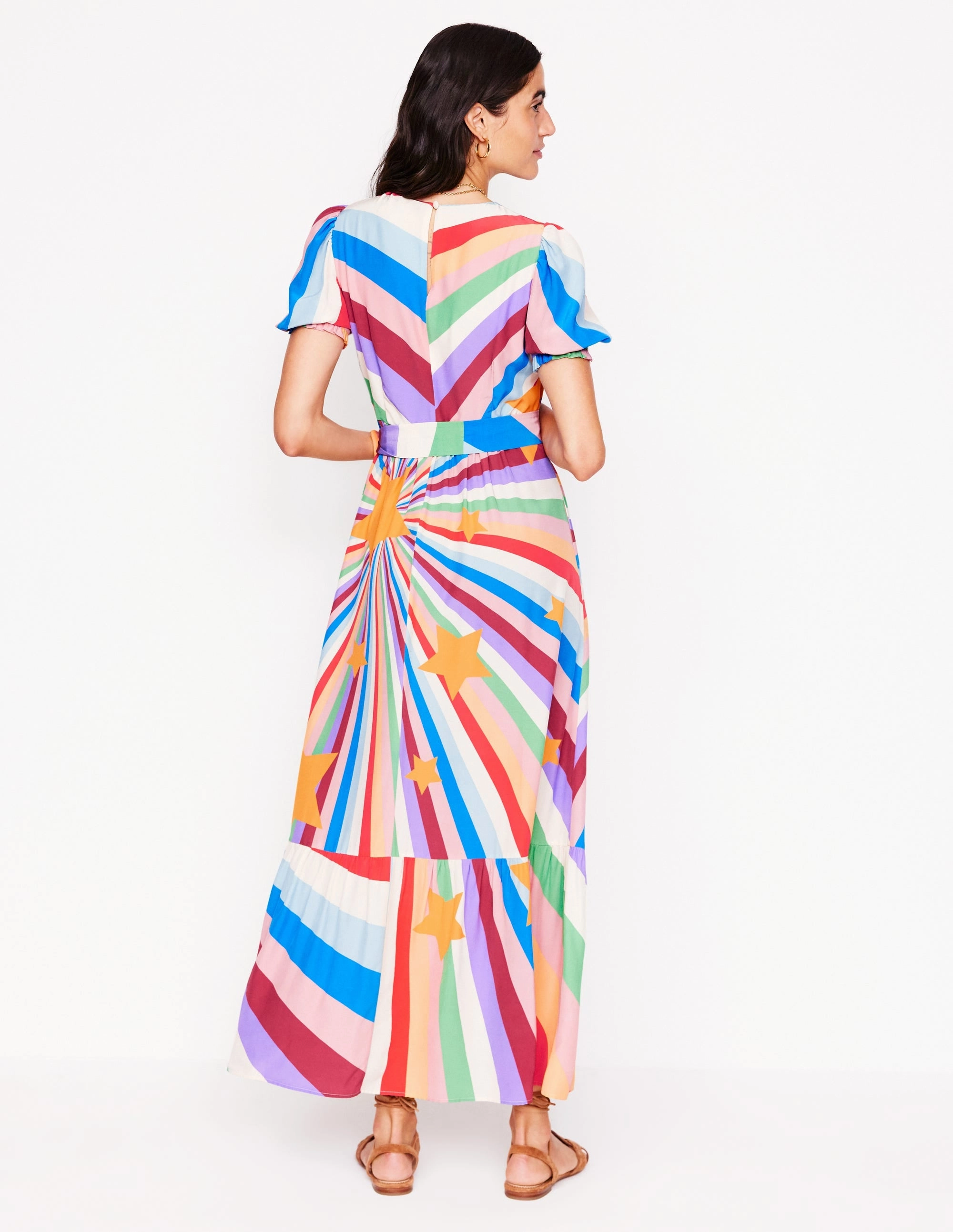 Blouson Crew Neck Dress-Multi, Supernova Lunch Date