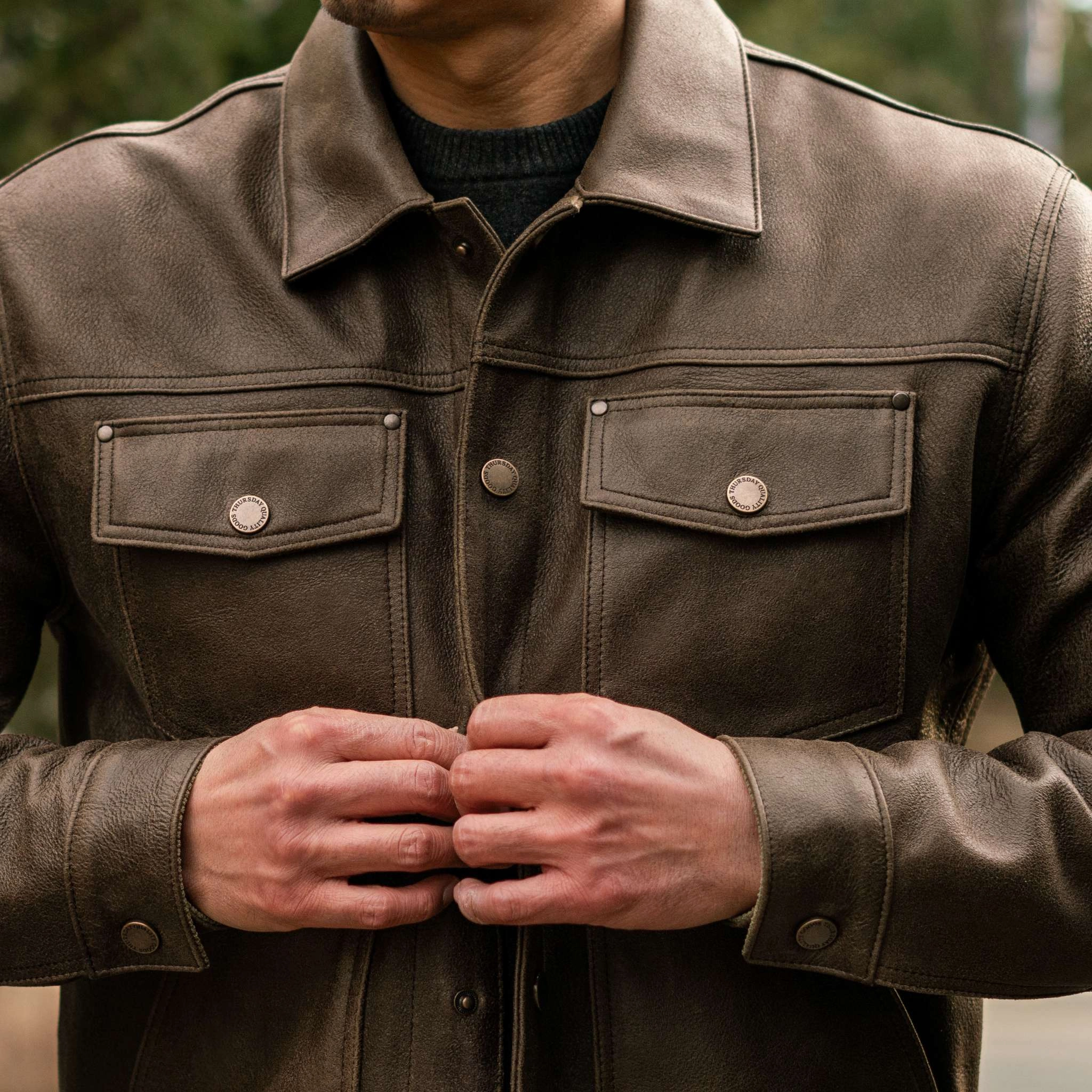 Roughout Cruiser Jacket | Dark Olive Sticker