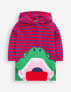 Appliqu?? Towelling Throw-on-Gallery Blue/ Poppy Red Croc Sunny Life