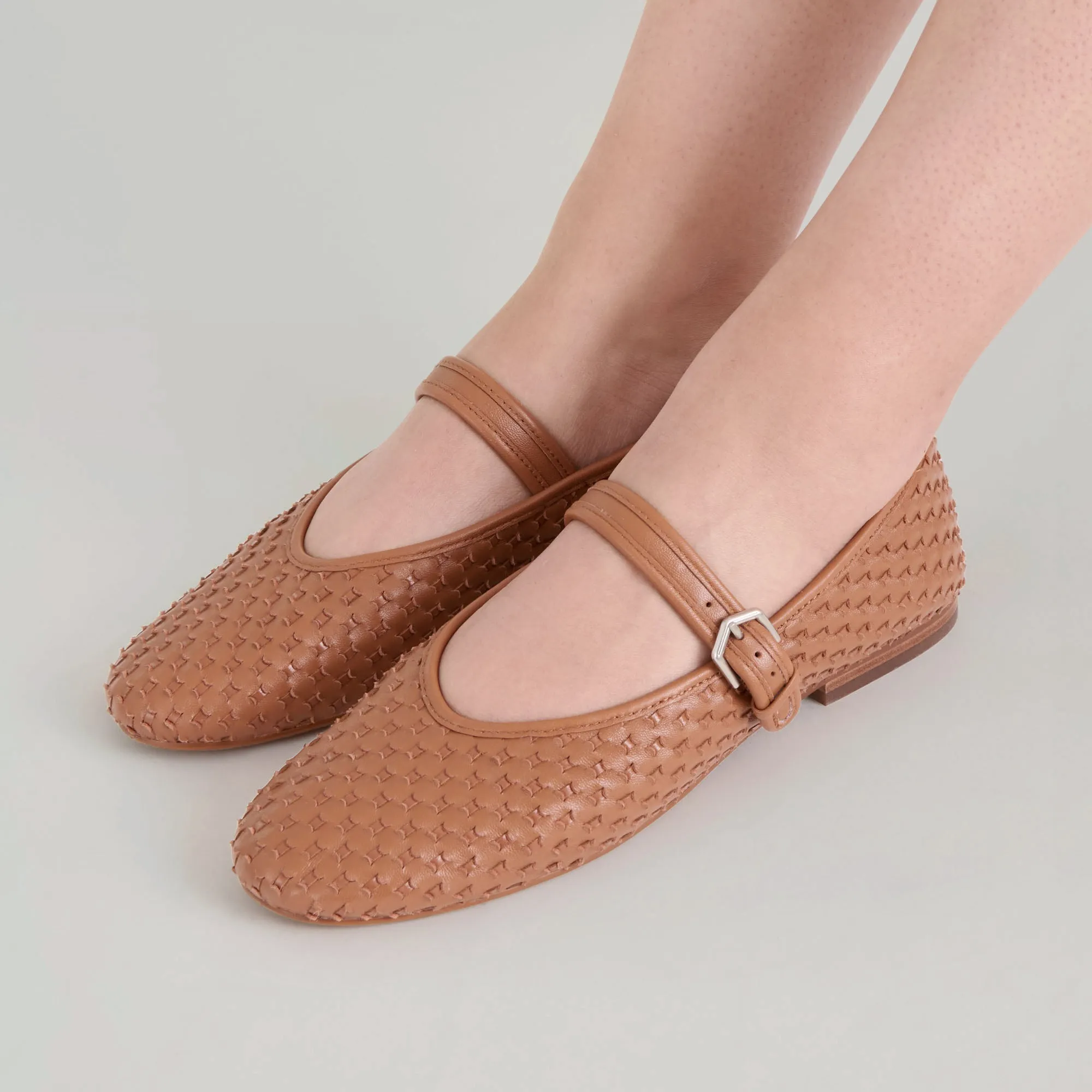 Bead Touch Lagoon Mood ROSLYN WOVEN BALLET FLATS SADDLE WOVEN LEATHER
