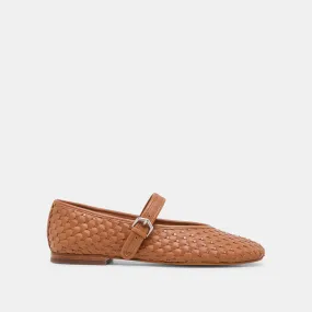 ROSLYN WOVEN BALLET FLATS SADDLE WOVEN LEATHER Practical Shoes
