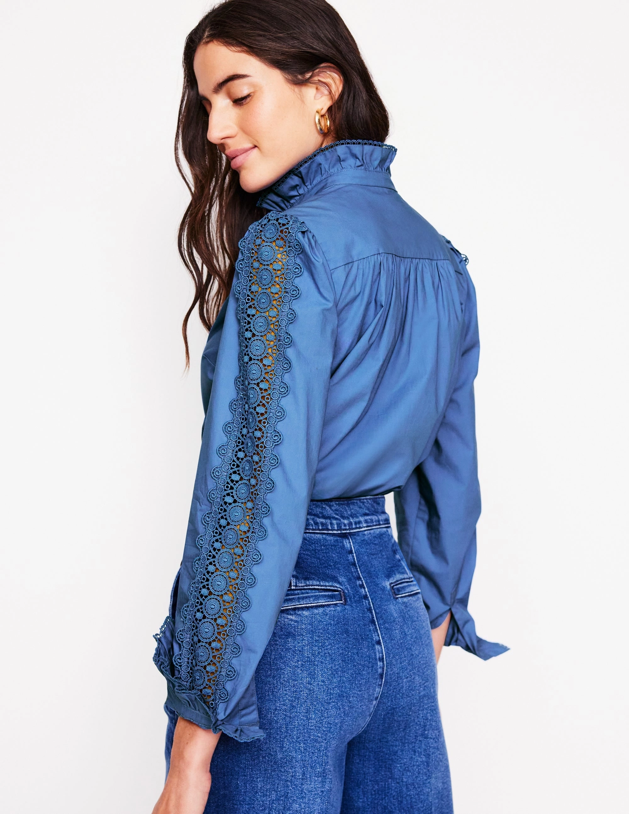 Layered Wear Sporty Comfort Felicity Lace Blouse-Blue River