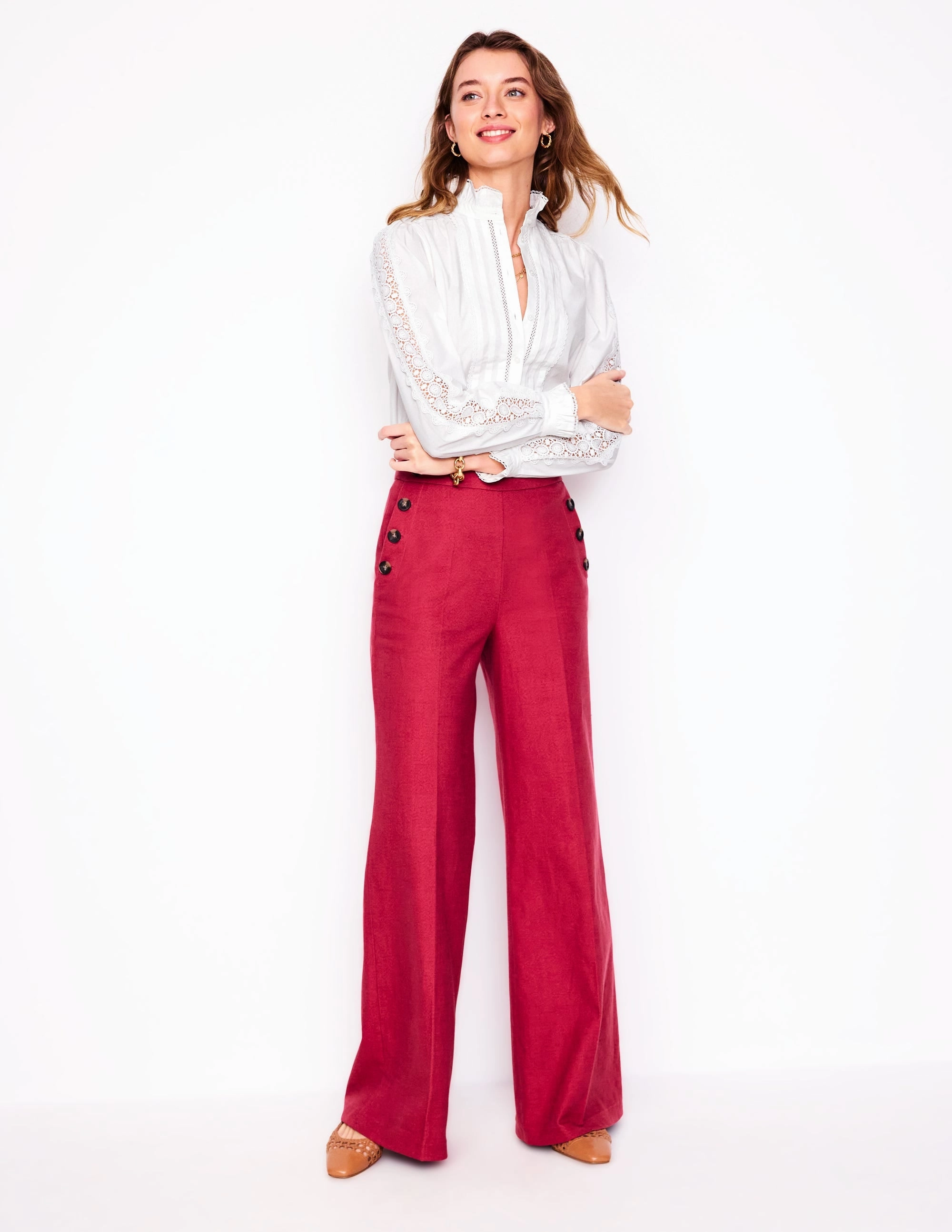 Holiday Wear Fashionable Wear Felicity Lace Blouse-White