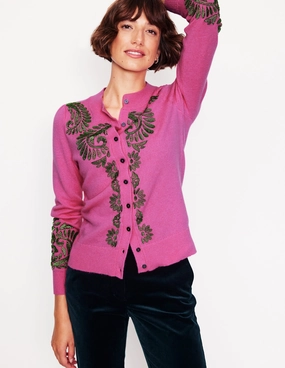 Fenella Embellished Cardigan-Party Pink Relax time