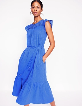 Subtle-Print Editor??s-Pick Juliet Broderie Midi Dress-Gallery Blue