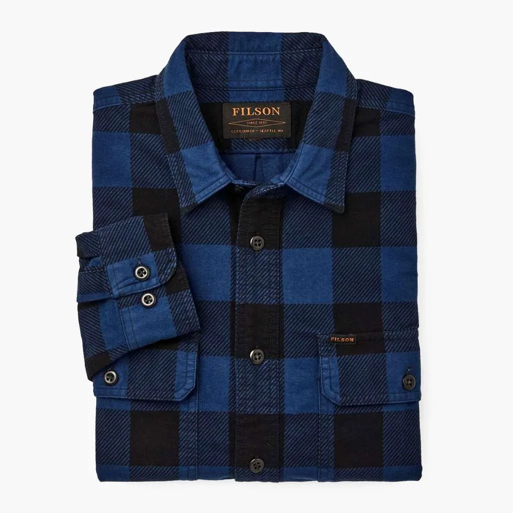 Filson Field Flannel Shirt | Cobalt Blue Black Workwear Style
