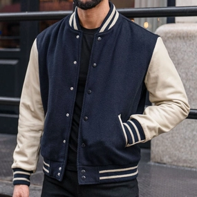 Varsity Jacket | Navy Sport Comfort Refined Casual