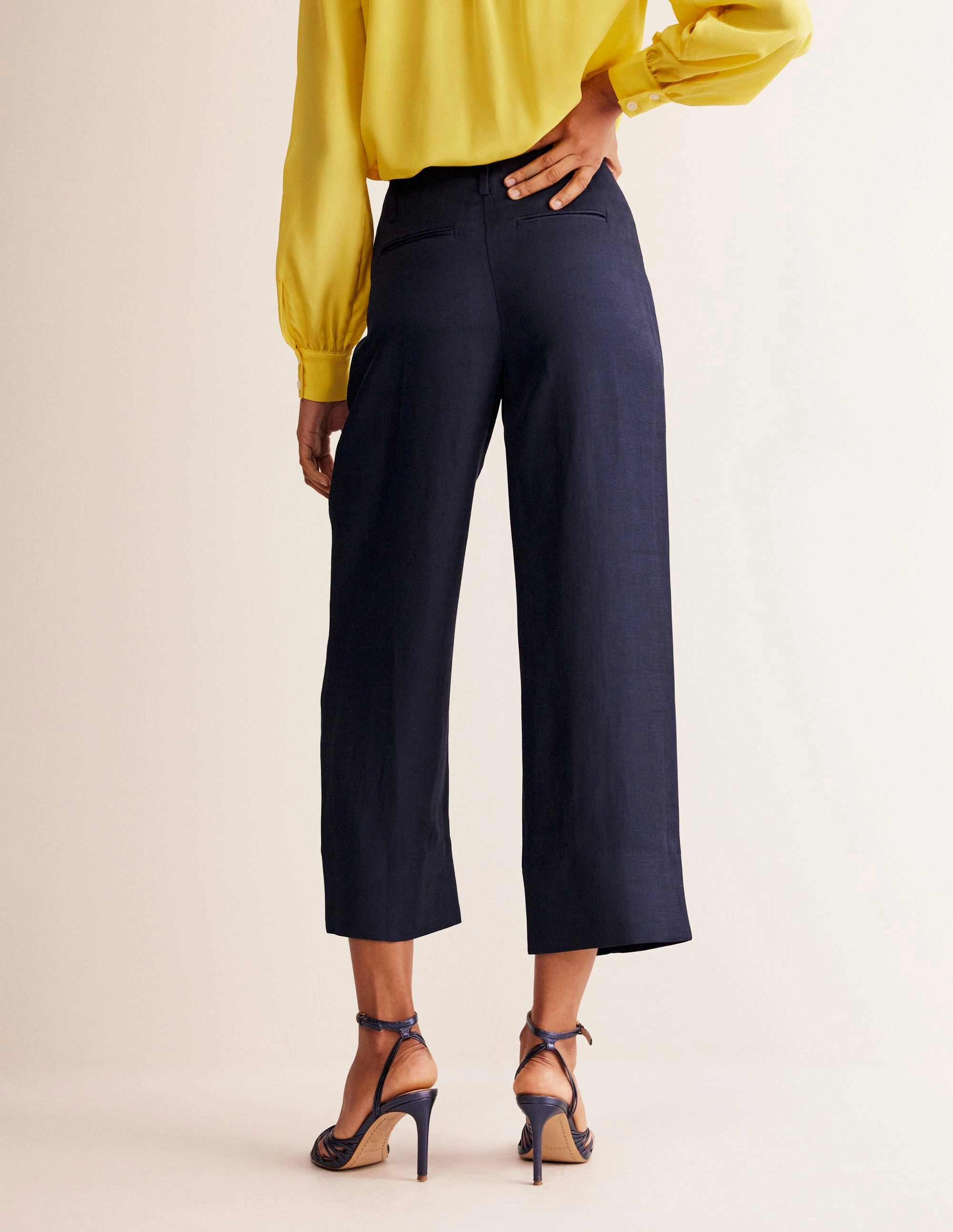 No Pinch Tough Stretch Cropped Twill Trousers-Navy